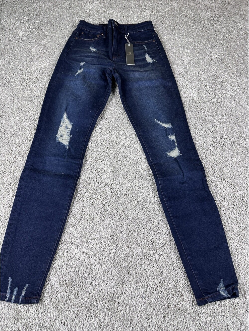 Tractr Women’s Jeans Size 4 High Rise Slim 27 X 28 Blue Denim